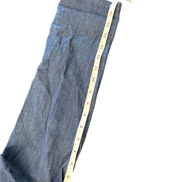 NEW Anne Klein Dark Denim Dress 3/4 Roll Tab Sleeves Zip Size 10 Shirt Midi $99 - Picture 9 of 12